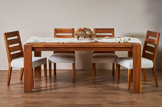 COMEDOR 6 PUESTOS TECA CON SILLAS